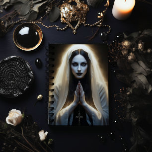 Gothic Woman in Prayer Notebook