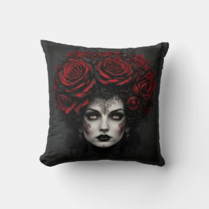 Gothic Woman Throw Pillow