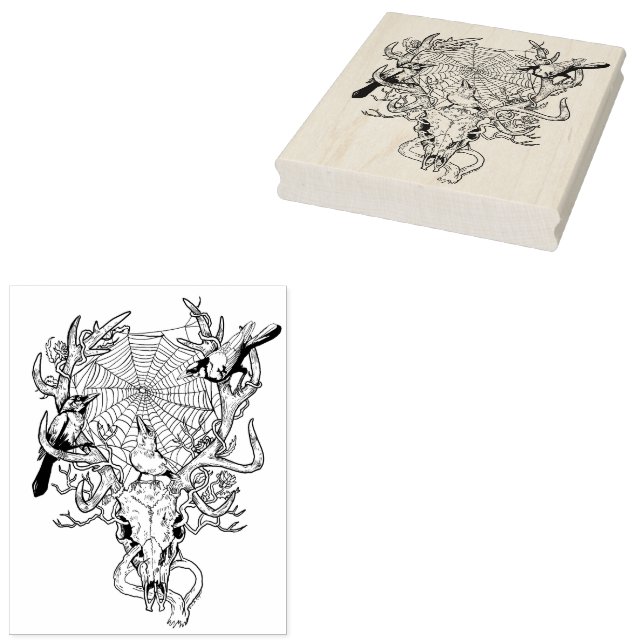 Gothic Wonderment Times Three Rubber Stamp (Stamped)