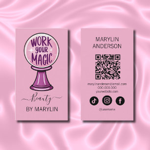 Gothic "Work Your Magic" Beauty and Makeup Business Card