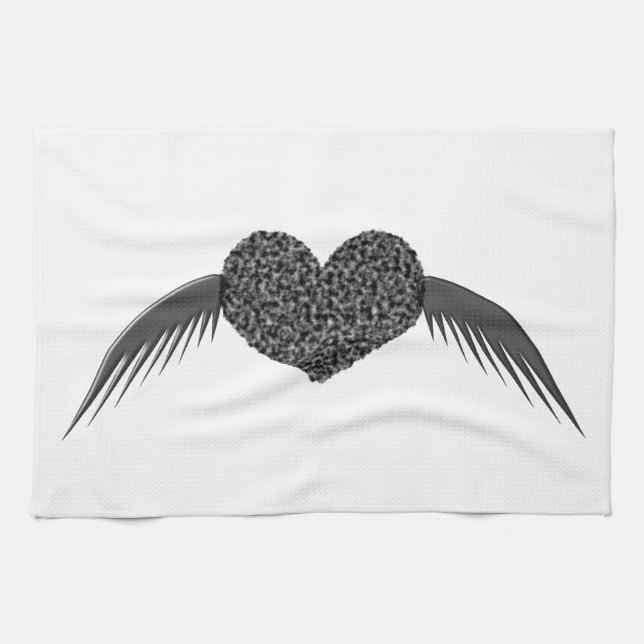 Gothique aimer coeur serviette de cuisine (Horizontal)