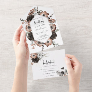 Gothique Boho tout en un mariage Invitation