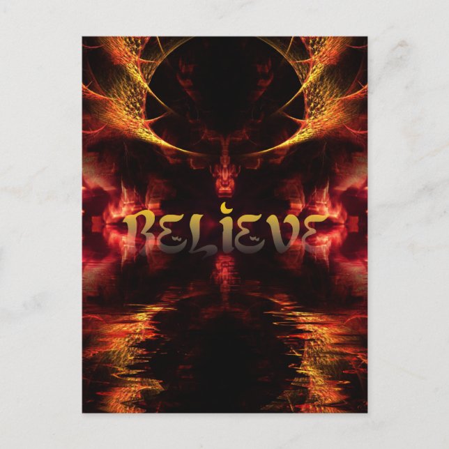Gothique Dark Art Croire Affirmation Carte Postale (Devant)