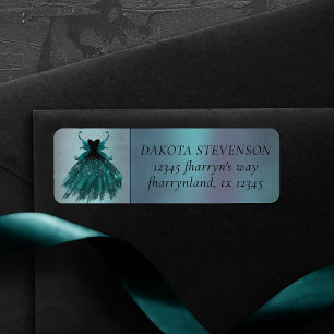 Gothique Fairy Turquoise Gown Fleur vert foncé d