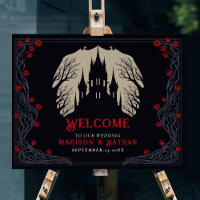 Gothique Floral Castle Mariage Affiche de bienvenu