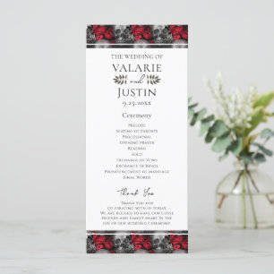 Gothique Floral Skeleton Programme de mariage