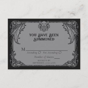 Gothique Gargoyle Mariage RSVP Carte de boîtier
