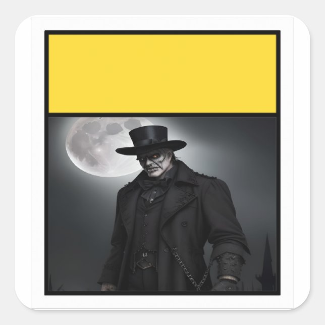 Gothique Gentleman Sous Sticker Pleine lune (Devant)