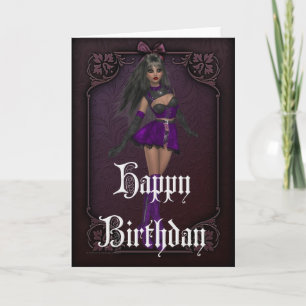 Gothique Girl Design 4 Bonne carte d'anniversaire
