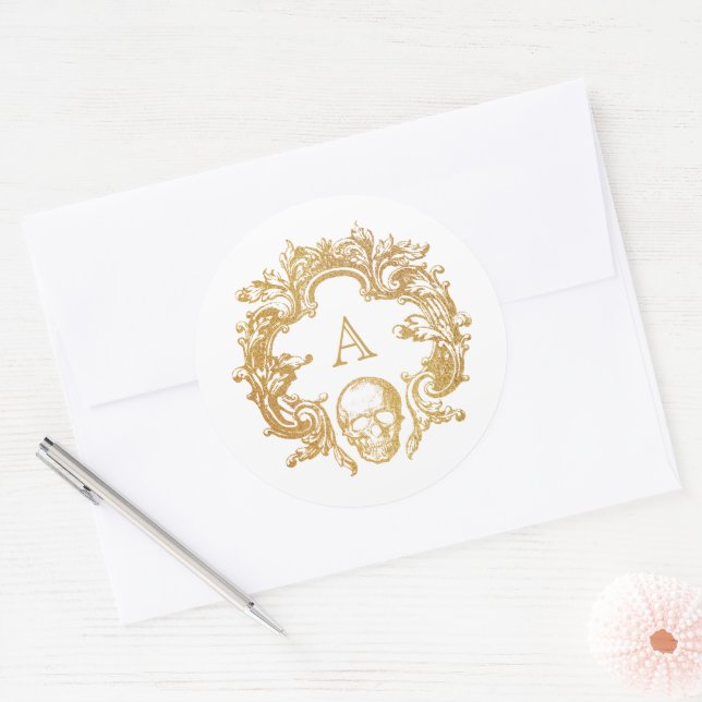 Gothique Glam Halloween | Sticker | Blanc (Enveloppe)