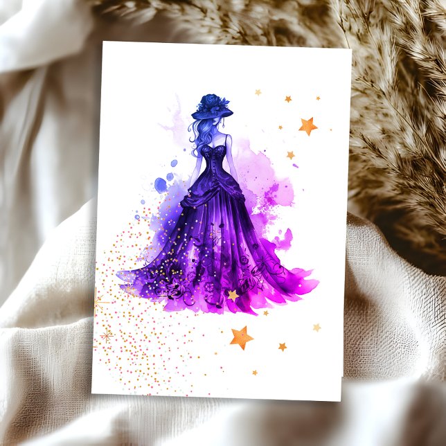 Gothique Glam Quince violet carte RSVP (Créateur téléchargé)