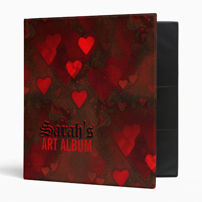 Gothique Grunge Love Hearts Album Classeur (Devant/intérieur)