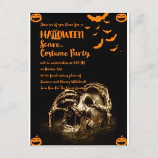 Gothique Horreur Crâne Halloween Invitation Cartes