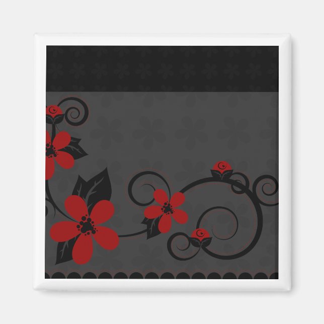 Gothique Kokeshi Kimono Design Magnet (Devant)