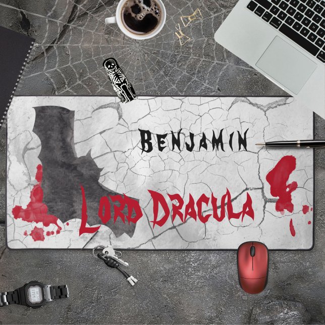 Gothique Lord Dracula Vampire Desk Mat (Gothic Lord Dracula Vampire Desk Mat ©Susanne Sachers - Sunny Mind 🌞)