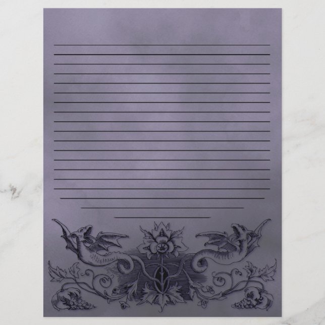 Gothique Lumière Dragon violet Alchimie Spell Page (Devant)