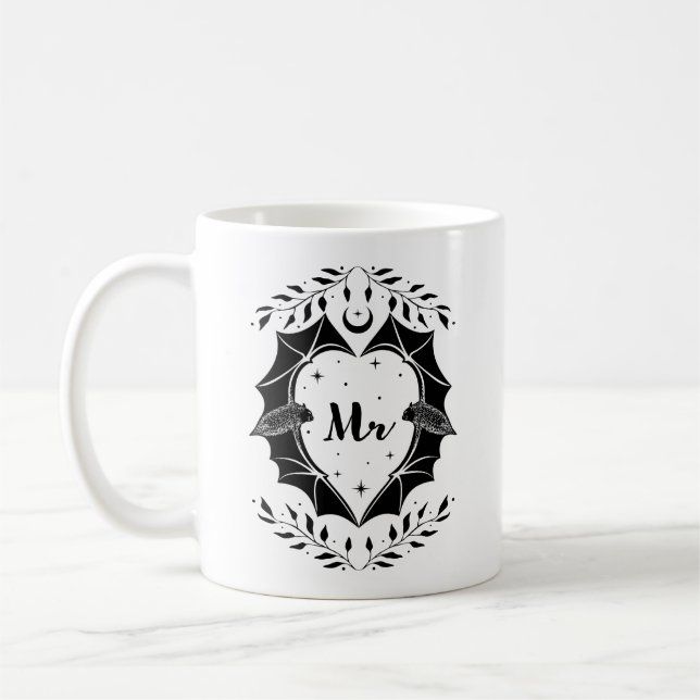 Gothique M. Mug Avec Chauves-souris, Cadeau Mariag (Gauche)