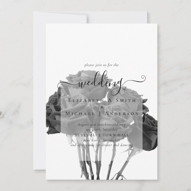 Gothique Noir Rose Goth Wedding Invitation (Devant)