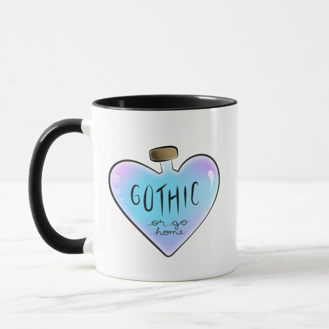 Gothique ou Go Home Mug (violet/bleu) (Gauche)