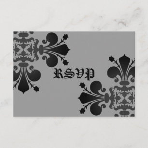 Gothique punk royal fleur de lis rsvp noir gris