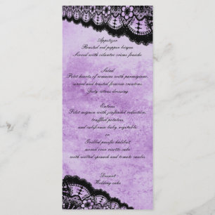 Gothique Purple Grunge Black Lace Menu Mariage