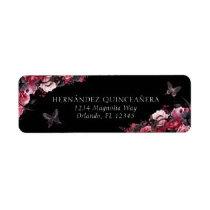 Gothique rose rouge et noir Moody Quinceañera