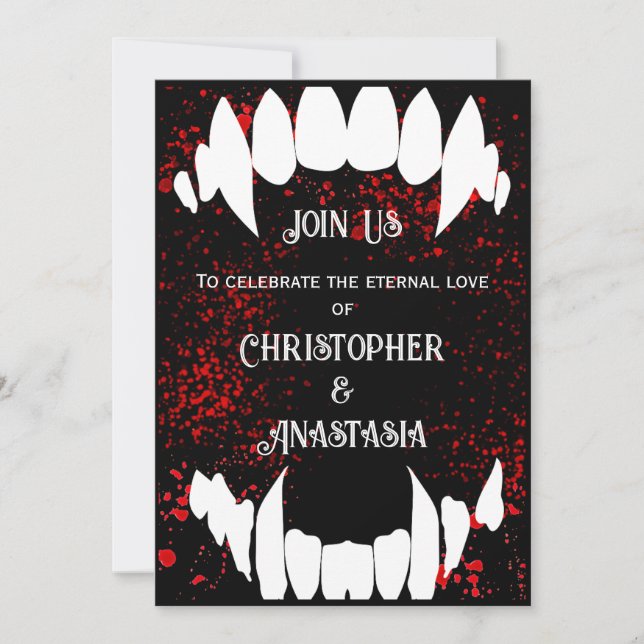 Gothique Spatter de sang Vampire Invitations de ma (Devant)