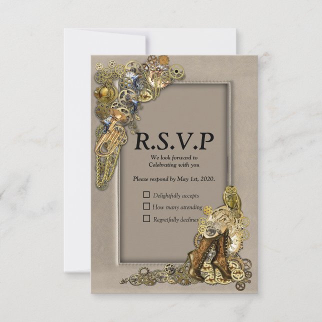 Gothique - Steampunk RSVP - Cadre en cuir clair (Devant)