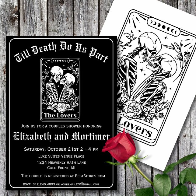 Gothique Tarot Card Couples Douche Invitation (Créateur téléchargé)