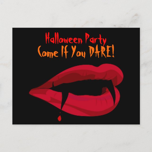 Gothique Vampire Lèvres Halloween Party Invitation (Devant)