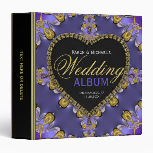 Gothique violet or dentelle mariage Album Classeur
