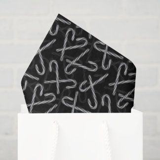 Gothmas Black and White Candy Cane Pattern Tissue Paper
