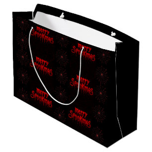 Gothmas Bold Red Script on Black Goth Christmas Large Gift Bag