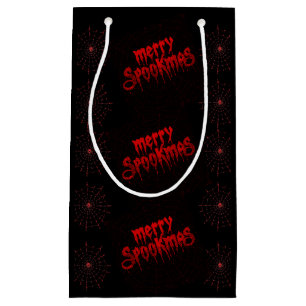 Gothmas Bold Red Script on Black Goth Christmas Small Gift Bag