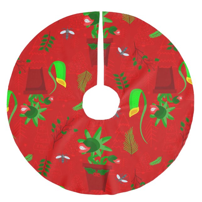 gothmas christmas venus flytrap creepmas brushed polyester tree skirt (Front)