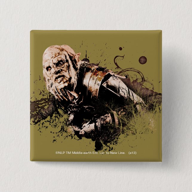 Gothmog Orc Vector Collage 2 Inch Square Button (Front)