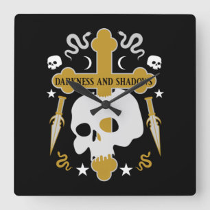 Goths Skull And Cross Wold Goth Day  Square Wall Clock