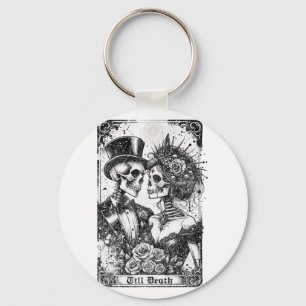 Gotic Bachelorette Party Tee Bride And Groom Tarot Keychain