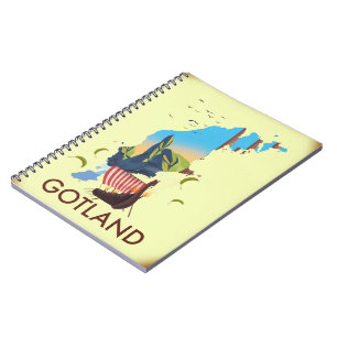 Gotland Baltic Sea Viking Travel map Notebook