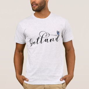 Gotland Flag Heart Script Design, Sweden T-Shirt