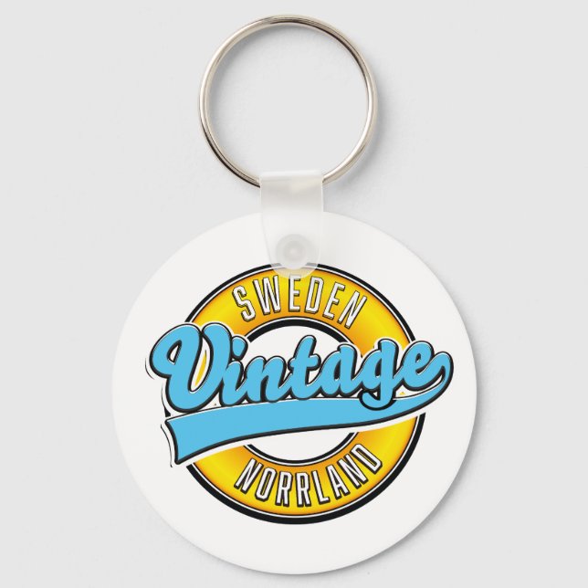 Gotland Sweden vintage style logo Keychain (Front)