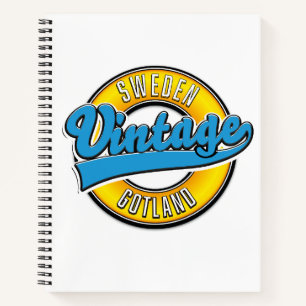 Gotland Sweden vintage style logo Notebook