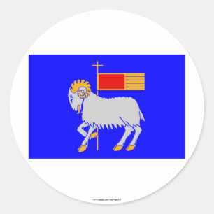 Gotlands län flag classic round sticker