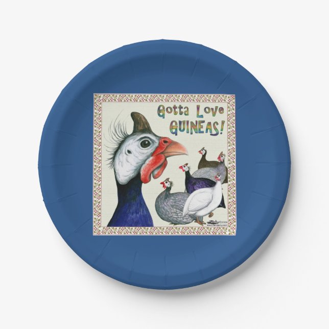 Gotta Love Guineas! Paper Plate (Front)