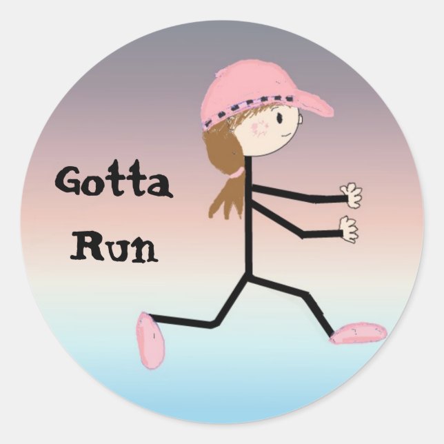 Gotta Run Classic Round Sticker (Front)