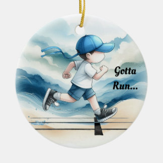 Gotta Run Male Runner Keepsake Ceramic Ornament