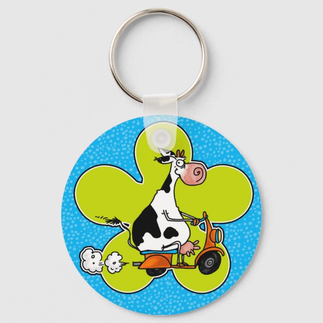 gotta scoot green flower keychain (Front)