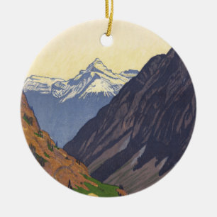 Gotthard Pass mountain pass in the Alps Ceramic Ornament