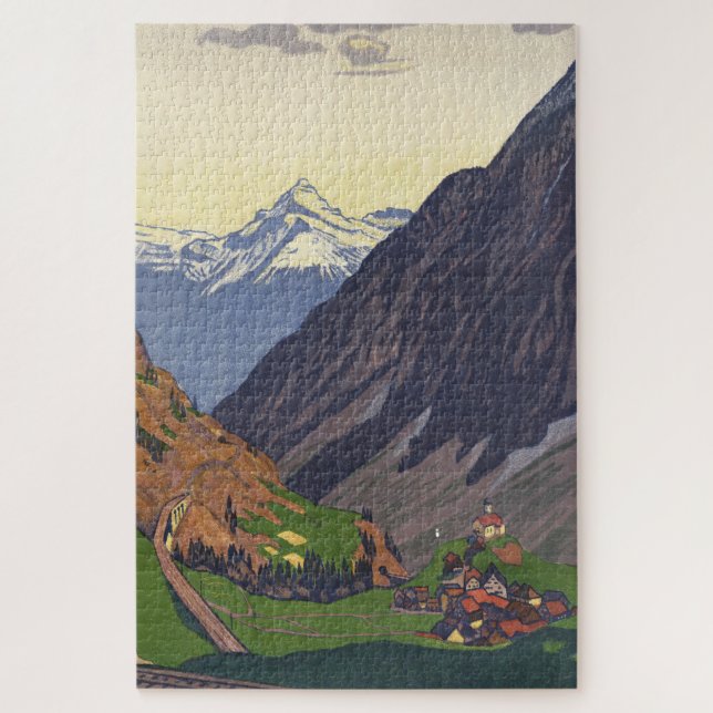 Gotthard Pass mountain pass in the Alps Jigsaw Puzzle (Vertical)