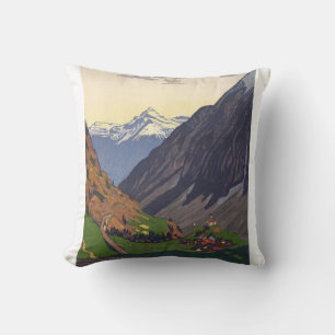 Gotthard Pass mountain pass in the Alps Throw Pillow